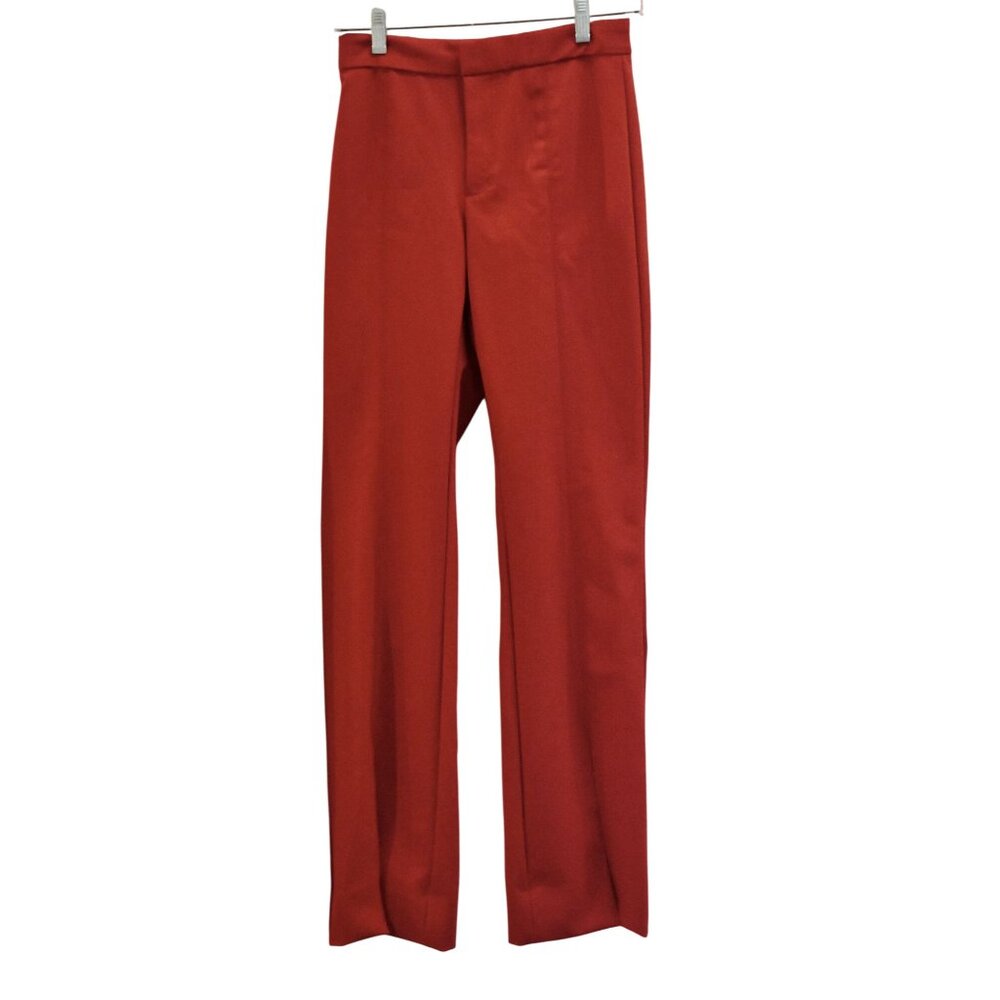 New Women's Banana Republic Red High Waist Pants Split Front Hem Size 4S - Picture 2 of 9